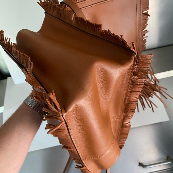 VALENTINO GARAVANI Leather Crossbody/clutch  Large Fringe Detachable Strap - Picture 12 of 16